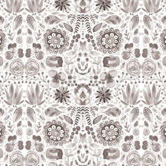 Scandinavian Folk Art Pattern Black and White