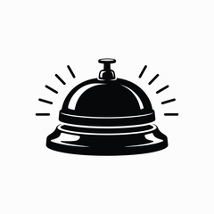 Vintage hotel service bell icon with radiant lines