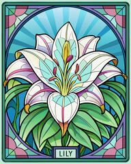 Lily, Stained Glass Style,