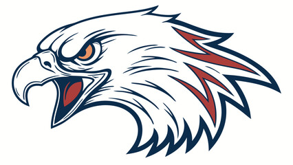 Vector black tribal tattoo illustration of an American eagle head mascot