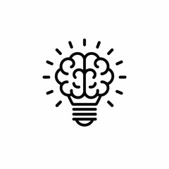 Brain lightbulb icon symbolizing innovation and ideas