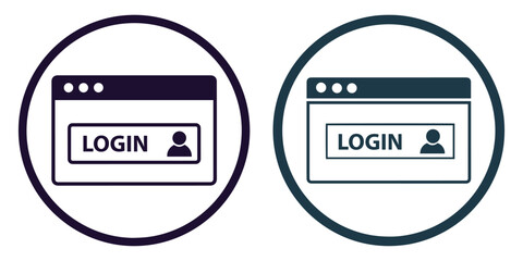 Login Password Icon – Vector Web Sign-In Symbol for Internet Access and User Authentication
