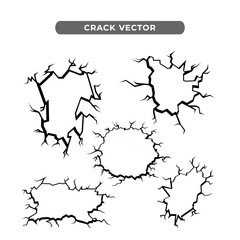 Crack Wall Vector, Cracked clipart illustration