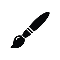 Black silhouette of a paintbrush on a white background