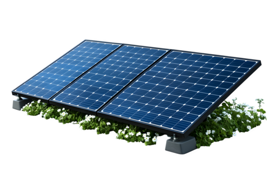 Solar panel close-up isolated on white background