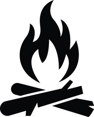 Stylized bonfire with marshmallows on stick, warmth and togetherness, Vector Illustration.