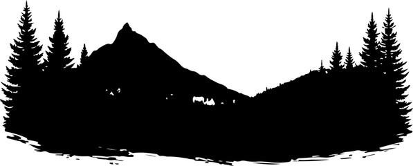 camping, mountains, tent, campfire, silhouette, forest, outdoors, vector bundle