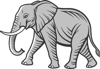 Fototapeta premium african elephant vector isolated clear background