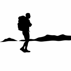 Wanderer with Backpack – Adventure Lifestyle Silhouette