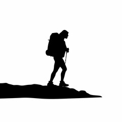 Obraz premium Wanderer with Backpack – Adventure Lifestyle Silhouette