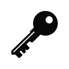 Simple black silhouette of a classic key