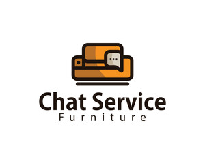 chat service furniture logo creative design concept chair store