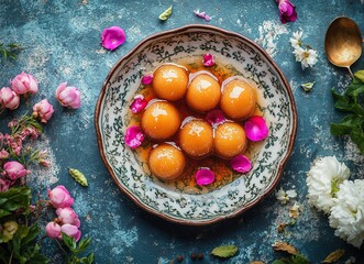 Sweet Gulab Jamun Dessert