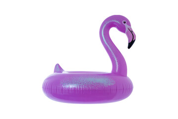 Light Purple Sparkling Flamingo Float 3D Design for Vacation, Transparent Background
