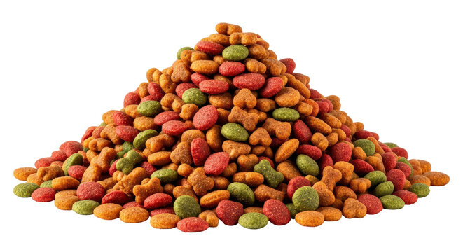 Isolated Pile of Dry Cat Food