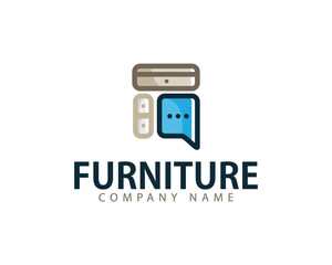 chat service furniture logo creative design concept chair store