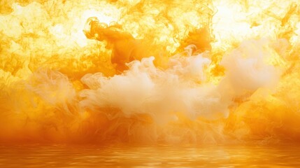 Vivid Orange and White Smoke Explosion with Bright Colors and Dynamic Movement