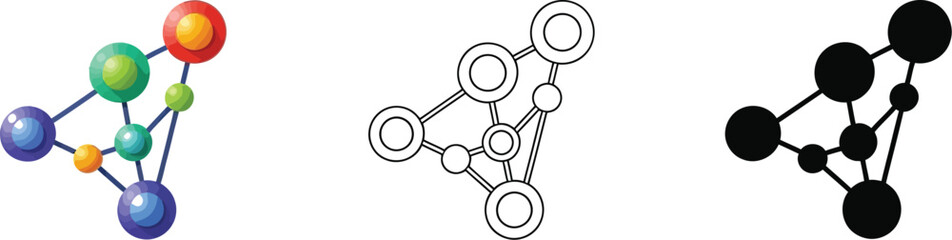 Fototapeta premium Molecule structure diagram vector illustration for science and technology use