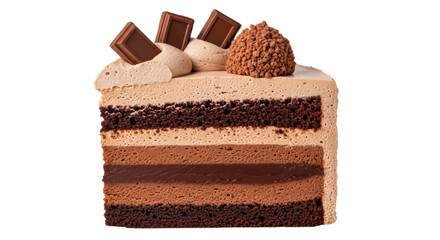 Isolated Chocolate Cake Slice