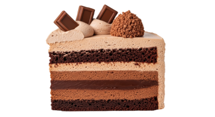Isolated Chocolate Cake Slice