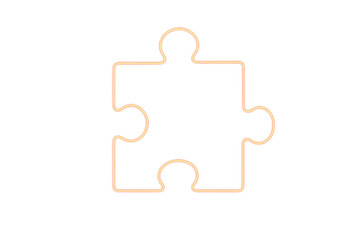 Glowing puzzle piece representing problem solving, teamwork, and connection, on a transparent background
