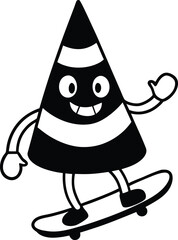 Vampire Candy Corn Skater Vector Silhouette
