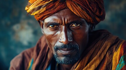 Portrait of a Man with Traditional Headwear