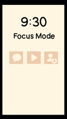  Smartphone in Focus Mode.Smartphone in focus mode with distracting apps locked, soft flat design.