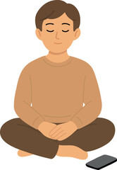 Fototapeta premium Focused Person with Phone Face Down