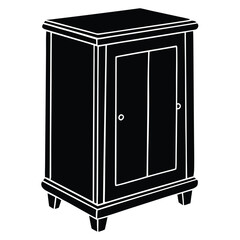 Interior designer element isolated storage cabinet on white background