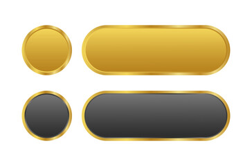 Black and golden CTA button set.