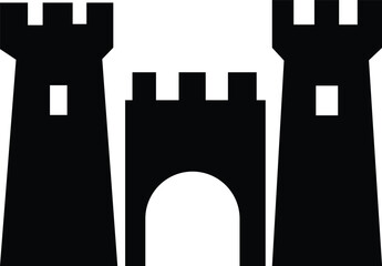 The Icon Captures A Vector Design Of A Castle Tower, An Ancient Fortress From A Legendary Kingdom. Vector Illustration