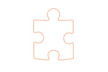 Obraz premium Jigsaw piece outline connecting on a transparent background, symbolizing problem-solving, teamwork, and finding solutions