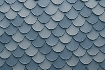 Rounded overlapping scales in shades of blue forming a padded fish scale texture for abstract visual design © michnik101