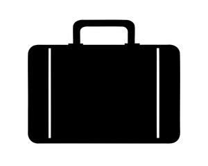 Luggage black silhouette vector, suitcase, bag silhouette