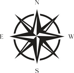 Vector drawing of a compass rose