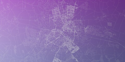 Grodno (Belarus) street map. The style of the map is purple gradient