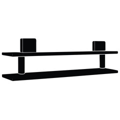 Interior designer element isolated wall shelf on white background