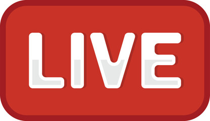 Red LIVE Button Icon – Streaming Broadcast Symbol PNG