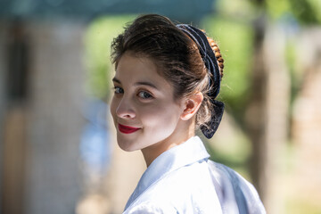 Young Ukrainian girl in national costume.