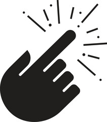 Click with hand cursor. Icon for design. Easily editable