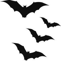 Naklejka premium Flying halloween bats vector silhouette spooky design