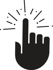 Click with hand cursor. Icon for design. Easily editable