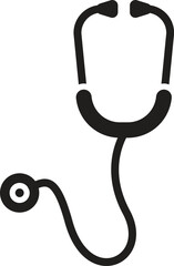 Stethoscope black silhouette vector icon