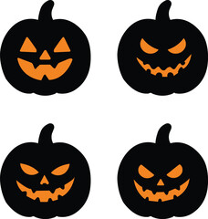 Halloween pumpkins vector graphic design element