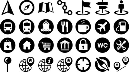 black and white icons