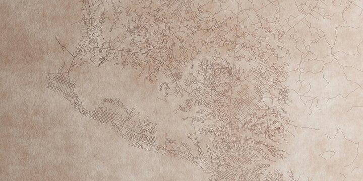 Monrovia (Liberia) street map. The style of the map is old paper