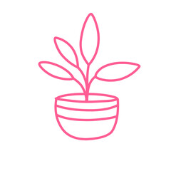 handdrawn pink plant women's day