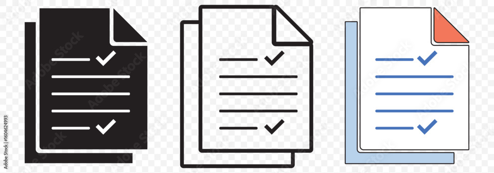 Fototapete audit icon. simple element from audit collection. document icon with magnifying glass and check mark