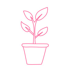 handdrawn pink plant women's day